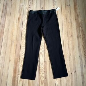Paige Trousers Womens 29 Black Faux‎ Leather Trim Slim Leg Ponte Pants NWT